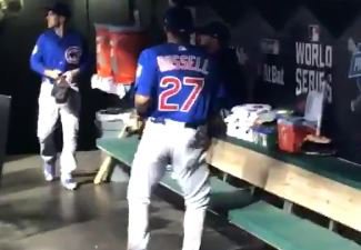 WATCH: Addison Russell moonwalks in dugout at World Series