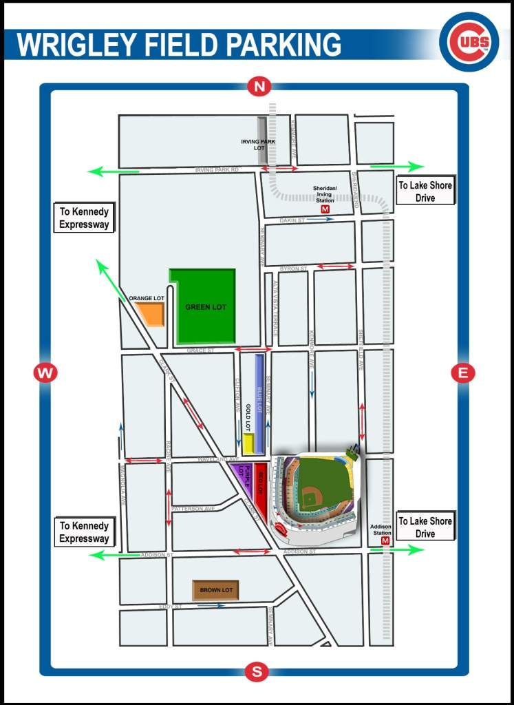 Wrigley Field Street Map Wrigley Field Seating Chart And Parking Map - Cubshq