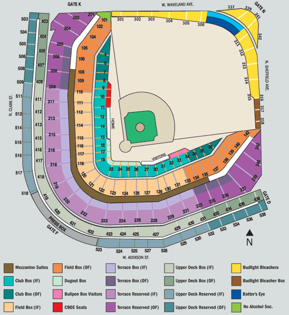 Wrigley Field Seating Map Wrigley Field Seating Chart And Parking Map - Cubshq