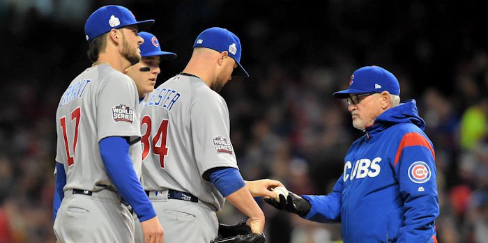 Starting pitcher Jon Lester did not fare particulary well on the bump for the Chicago Cubs in Game 1 of the 2016 World Series. - Ken Blaze-USA TODAY Sports