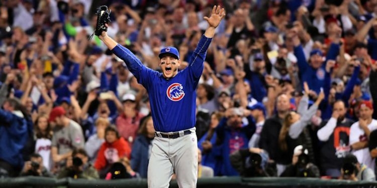 Rizzo was happy after breaking the 108-year Cubs curse (Steve Mitchell - USA Today Sports)
