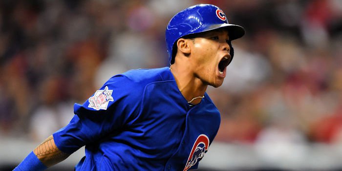 In Game 6, Addison Russell of the Chicago Cubs became the first shortstop to ever hit a grand slam in the World Series. His six RBI fueled the Cubs' victory. - Tommy Gilligan-USA TODAY Sports