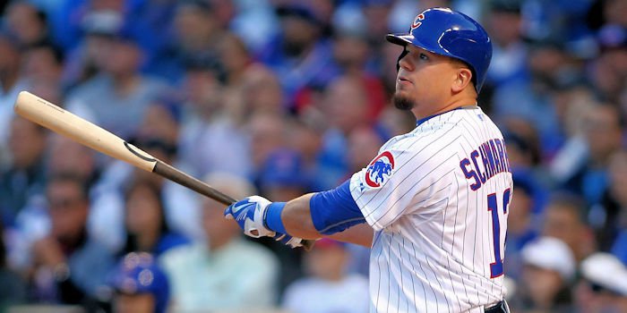 Schwarber hit a ton of homers as a Cub (Jerry Lai - USA Today Sports)
