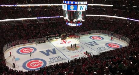 Blackhawks honoring the Cubs for winning World Series