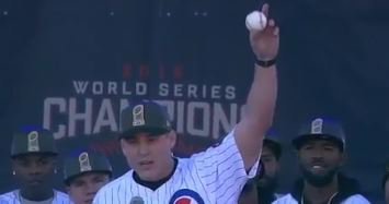 WATCH: Rizzo gifts $3 million final out ball to Tom Ricketts
