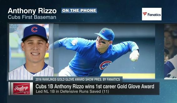 WATCH: Rizzo excited about winning Gold Glove Award