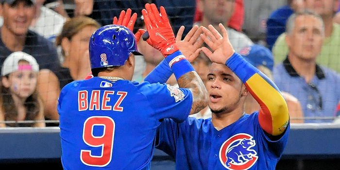 Baez's fourth career triple was the play of the evening. (Photo Credit: Mark Rebilas - USA Today Sports)