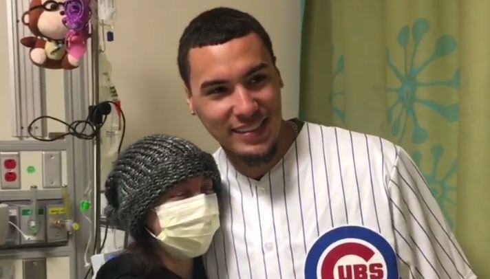 WATCH: Baez visits fan at Children's Hospital