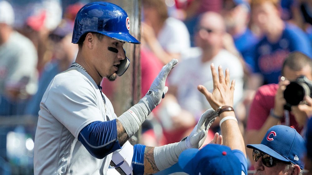With a triple and a home run, Javier Baez hit two of seven extra-base hits attained by the Cubs. (Photo Credit: Bill Streicher-USA TODAY Sports)