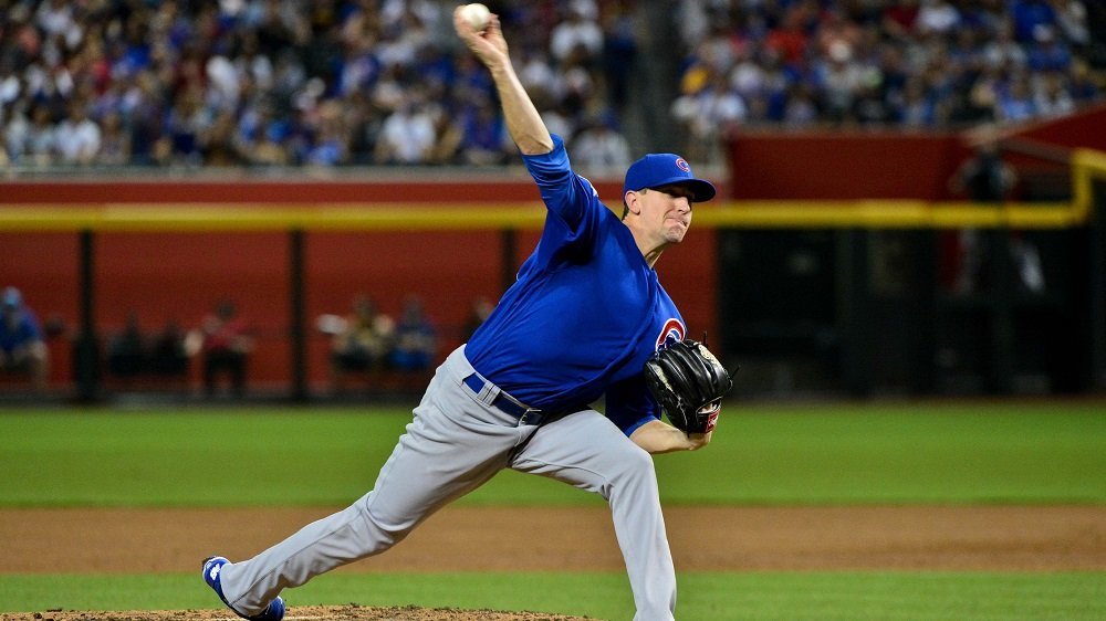 Chicago Cubs ace Kyle Hendricks fell apart in the seventh inning, leading to a late-game collapse by the North Siders. (Credit: Matt Kartozian-USA TODAY Sports)