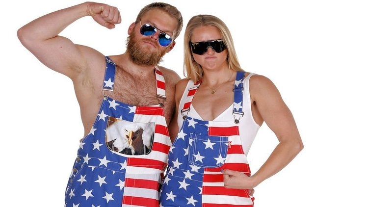Mens american best sale flag overall shorts