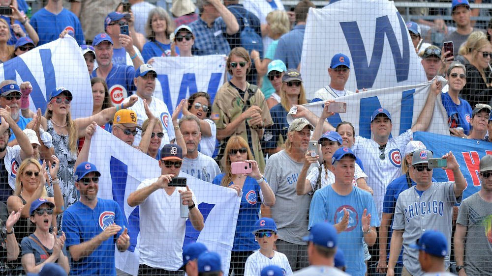 Cubs fans hope to be flying the W down the stretch (Jake Roth - USA Today Sports)