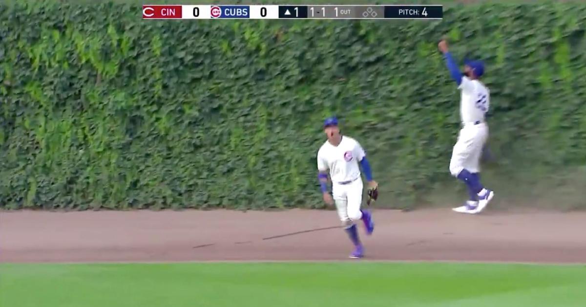 Albert Almora Jr. was fired up after making a remarkable sliding catch on the warning track.