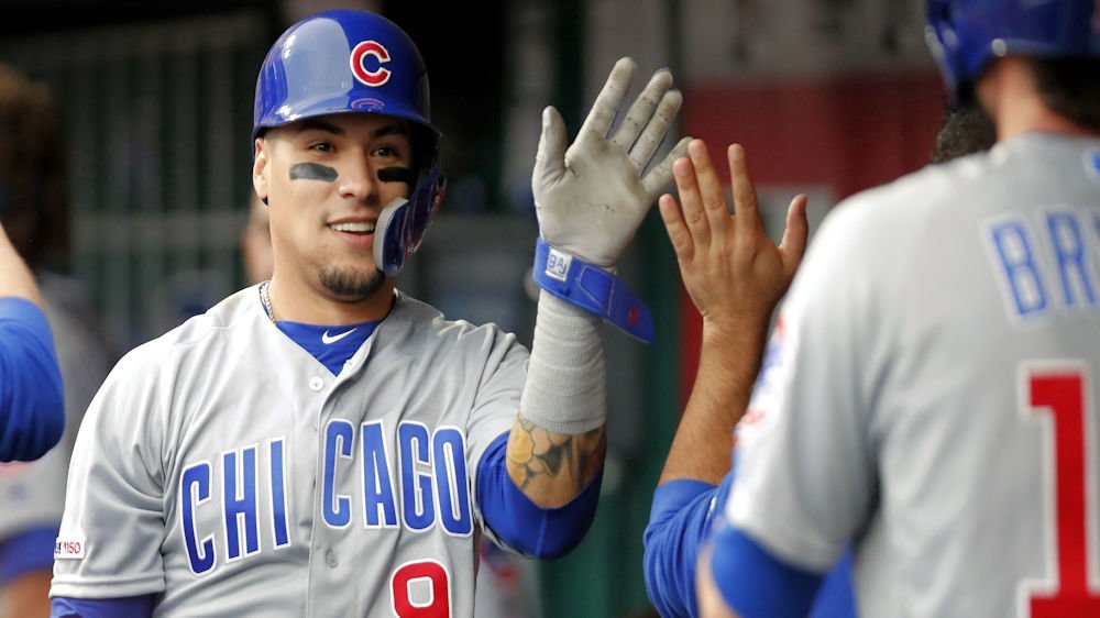 Javier Baez ordered coffee at Starbucks while donning his full Cubs uniform. (Credit: David Kohl-USA TODAY Sports)