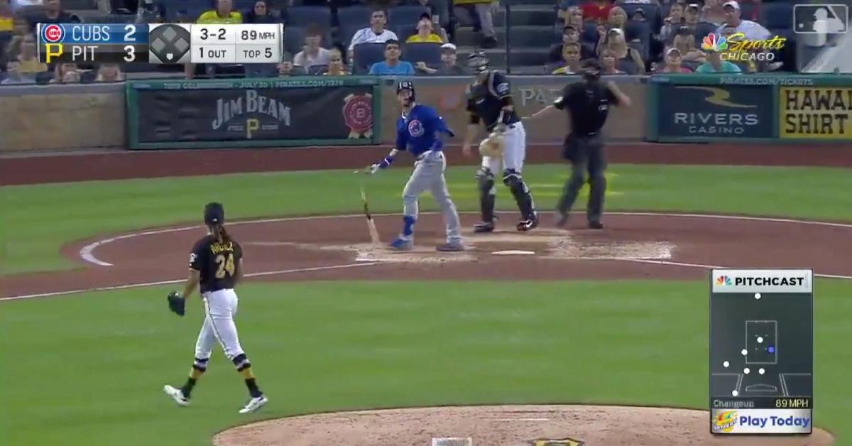 Javier Baez crushed a changeup thrown by Chris Archer and sent it deep for a solo homer.