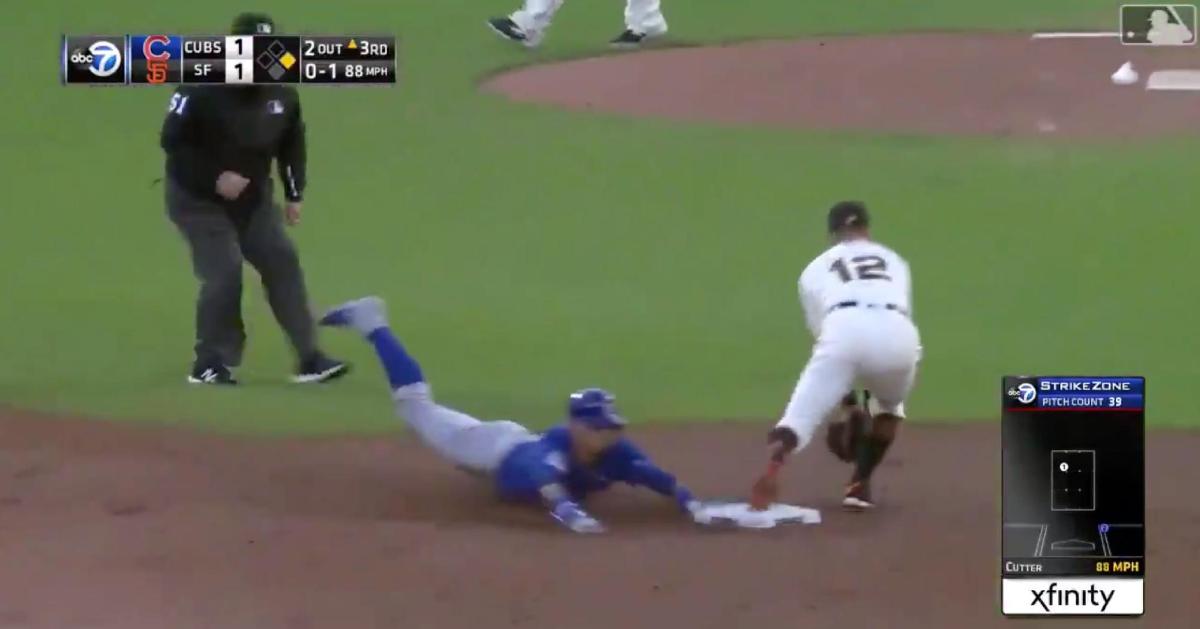 Chicago Cubs shortstop Javier Baez successfully stole second base and third base mere moments apart.