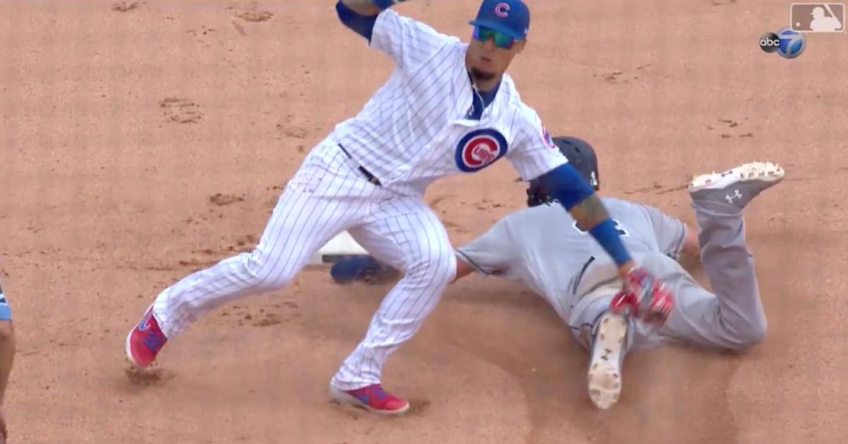 Living up to his "El Mago" nickname, Javier Baez pulled off a magical tag on Saturday.