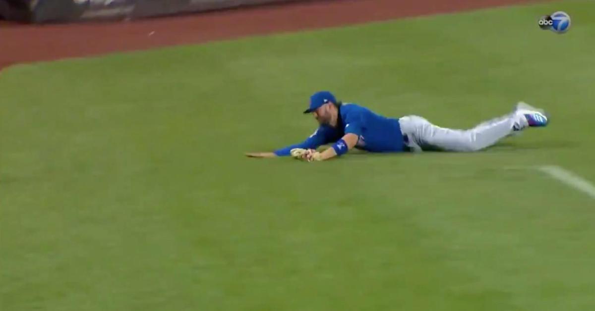 Kris Bryant flashed the leather by laying out for a superb diving catch on Thursday.