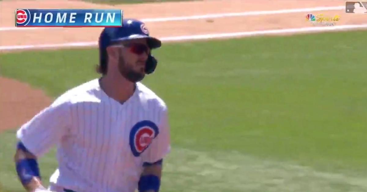 Kris Bryant plowed his 20th home run of the season, a 412-foot blast hit out to center field, on Wednesday afternoon.
