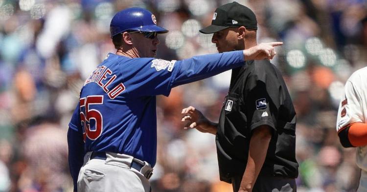 The Chicago Cubs were forced to deal with adversity pertaining to questionable umpiring, ill-timed ailments and more on Wednesday. (Credit: Stan Szeto-USA TODAY Sports)