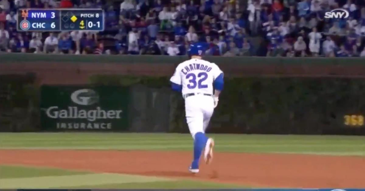 Tyler Chatwood lured an opposing pitcher into balking with a fakeout on the basepaths.