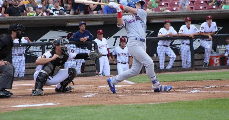 Cole Roederer smacked his first two homers of July (Photo credit: Dustin Riese)