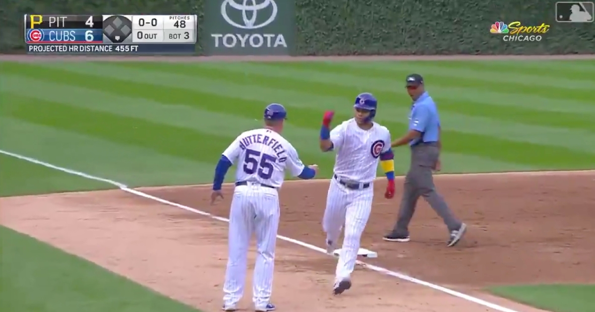 Chicago Cubs catcher Willson Contreras tallied his second home run of the afternoon in the third inning on Friday.