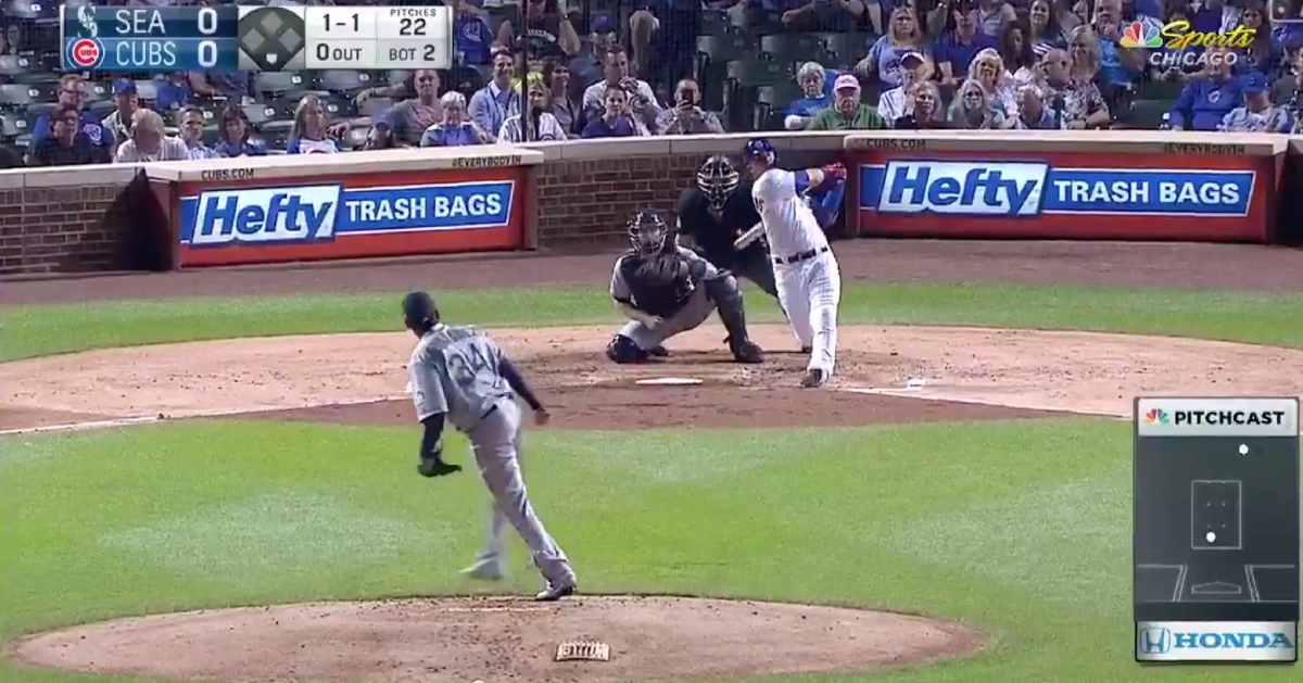 Chicago Cubs catcher Willson Contreras went yard in his first at-bat with the North Siders in exactly one month.