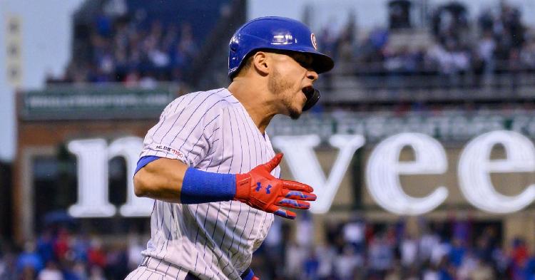 Willson Contreras went yard in a major way on Sunday. (Credit: Patrick Gorski-USA TODAY Sports)