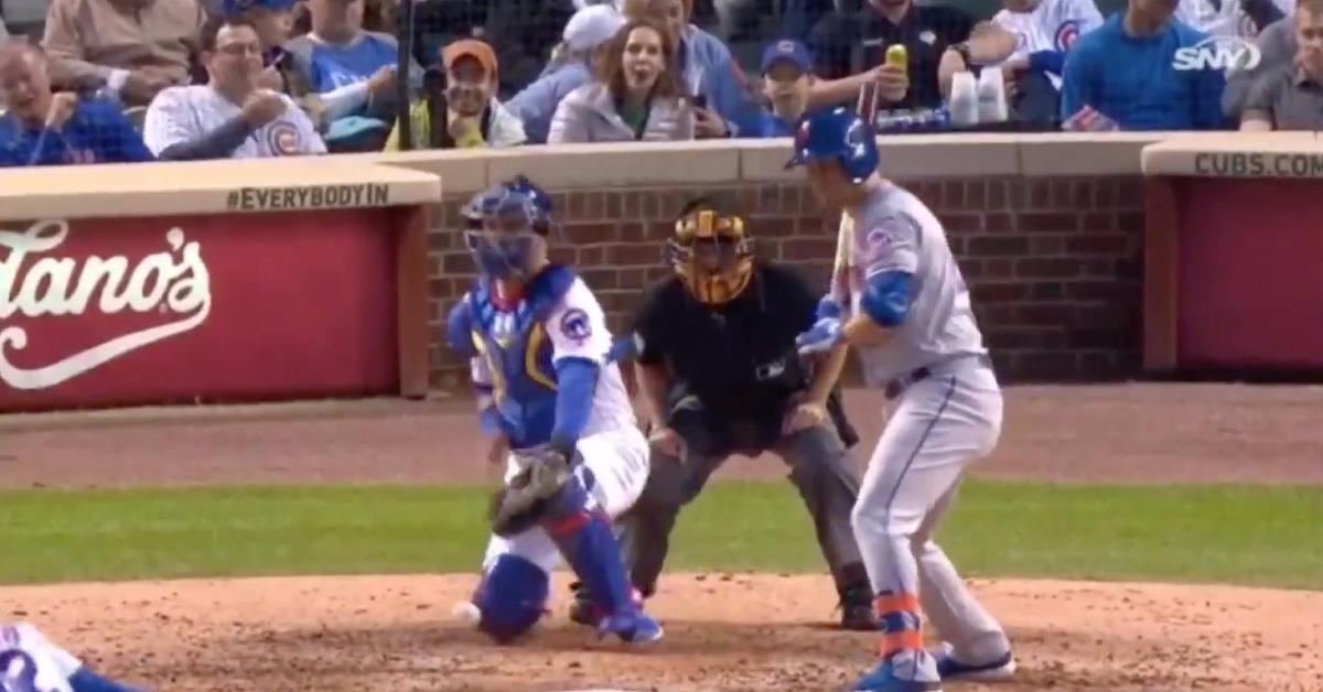 Willson Contreras was hit in a rather sensitive area by a pitch in the dirt.