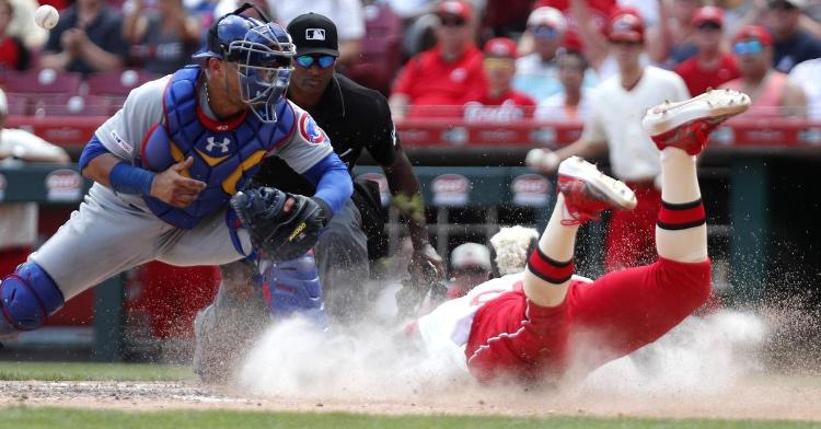 Cubs catcher Willson Contreras was at the center of a controversial ruling surrounding a groundout. (Credit: David Kohl-USA TODAY Sports)