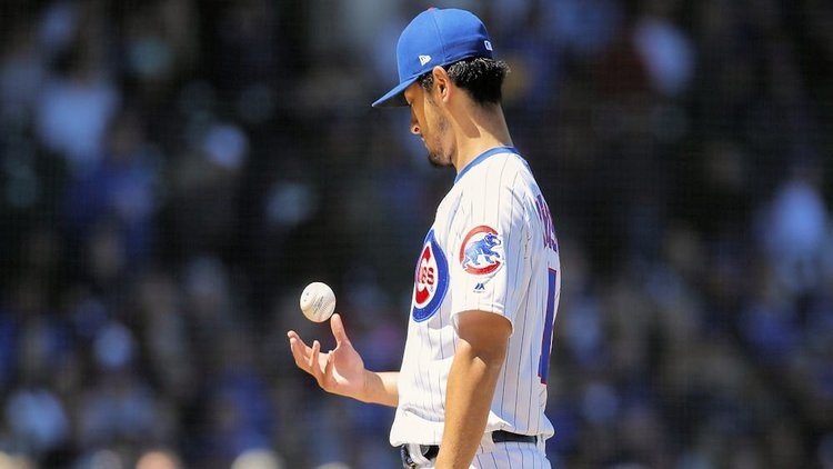 Cubs starter Yu Darvish fell to 1-3 in a tough start against the Diamondbacks. (Credit: Jim Young-USA TODAY Sports)
