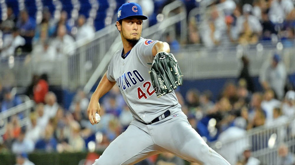 Chicago Cubs starting pitcher Yu Darvish amassed 14 strikeouts as part of a dominant performance on the mound. (Credit: Jake Roth-USA TODAY Sports)
