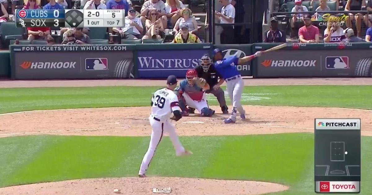 Cubs second baseman Robel Garcia got underneath a fastball and sent it into the seats for his second career tater.