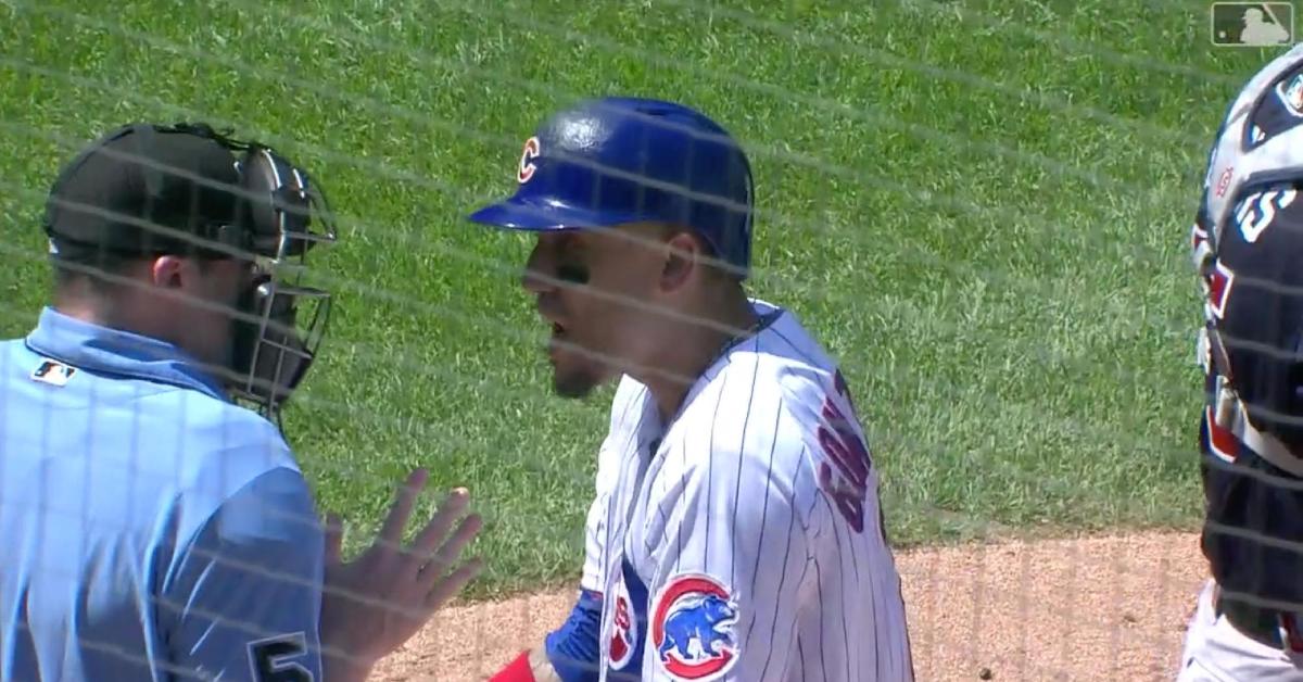 Chicago Cubs outfielder Carlos Gonzalez lost his cool after getting rung up on Thursday.