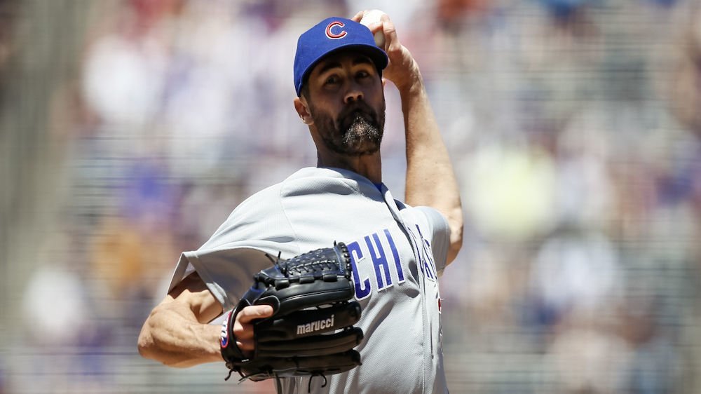Cubs starting pitcher Cole Hamels was at the center of a controversial beaning. (Credit: Isaiah Downing-USA TODAY Sports)