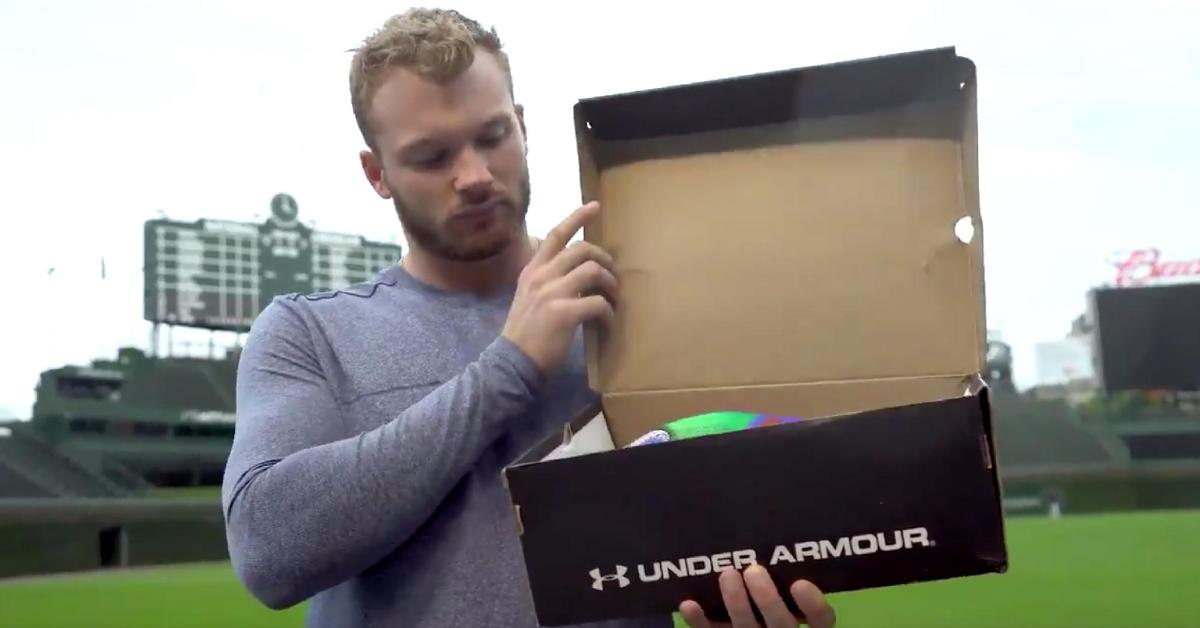 Ian Happ unveiled his customized cleats for MLB Players' Weekend in a video released by the Chicago Cubs' social-media team.