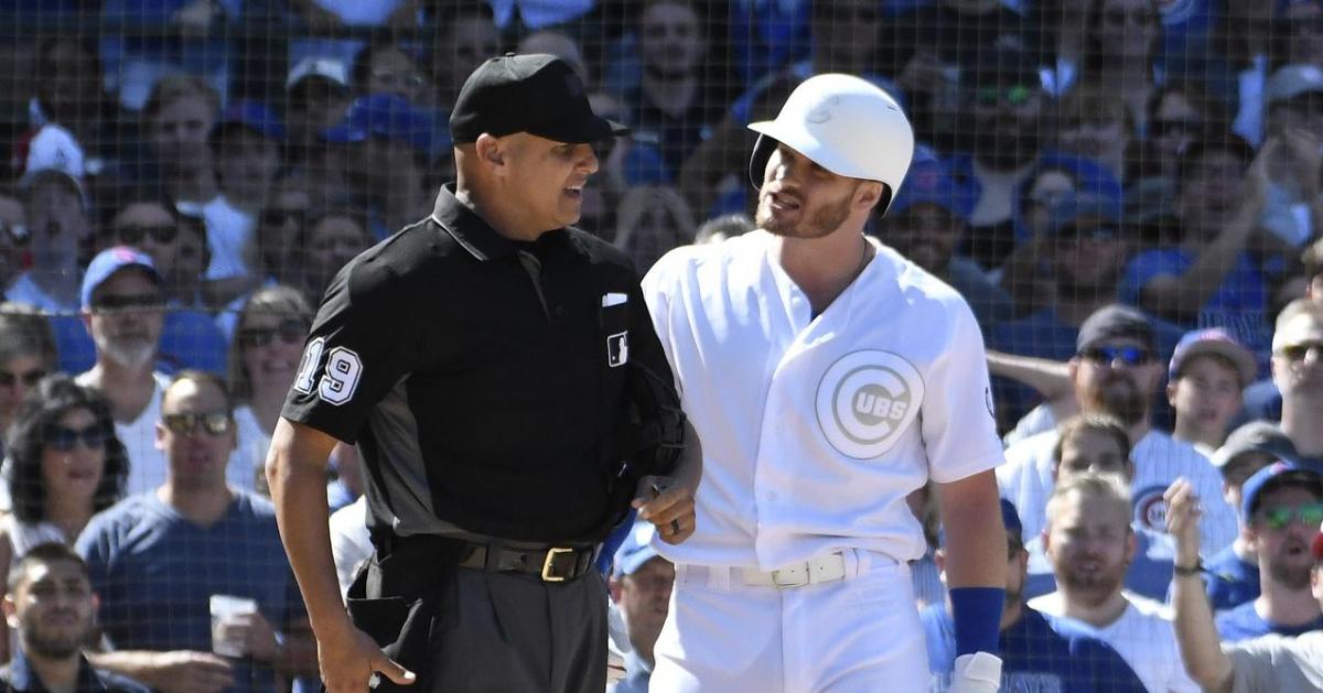 Epitomized by Ian Happ's ejection, the Chicago Cubs endured a frustrating afternoon at Wrigley Field. (Credit: David Banks-USA TODAY Sports)