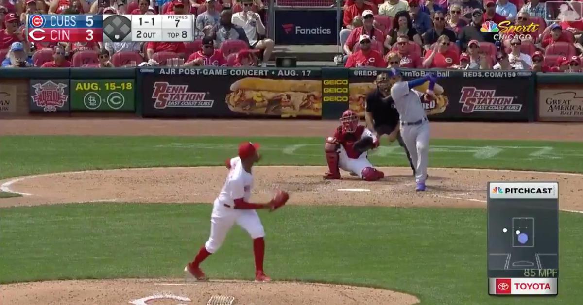 Ian Happ lined a solo home run out to left field at Great American Ball Park on Sunday afternoon.