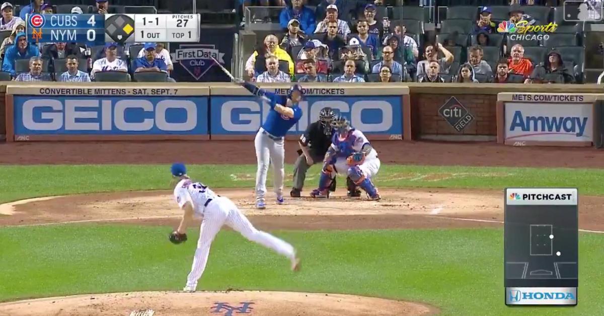 Chicago Cubs utility man Ian Happ swatted a 2-run jack in the top of the first on Wednesday.