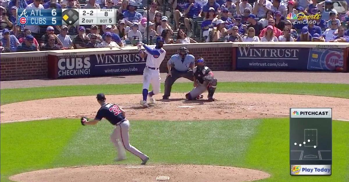 Jason Heyward made the score 6-6 with a game-tying triple in the bottom of the fifth.