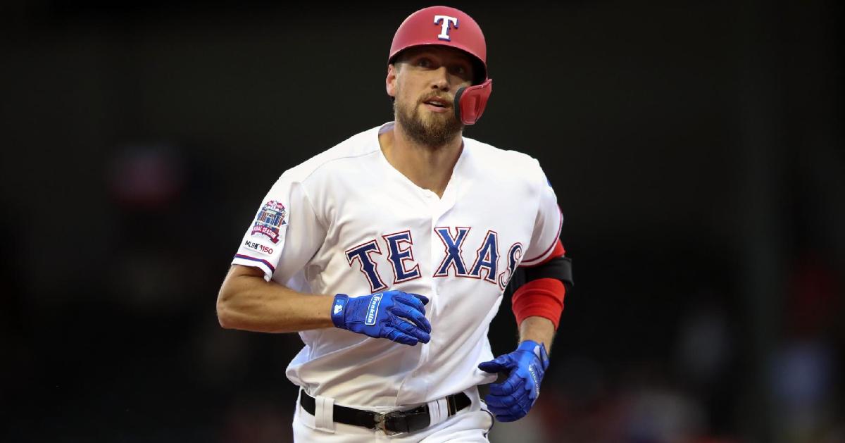 Veteran Rangers slugger Hunter Pence is drawing interest from several contending teams, including the Cubs. (Credit: Kevin Jairaj-USA TODAY Sports)