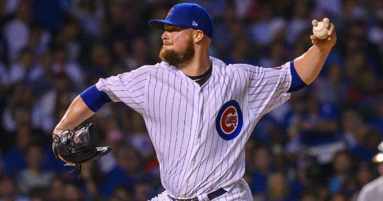 Chicago Cubs starting pitcher Jon Lester was taken to task by the Oakland Athletics in his woeful outing. (Credit: Patrick Gorski-USA TODAY Sports)