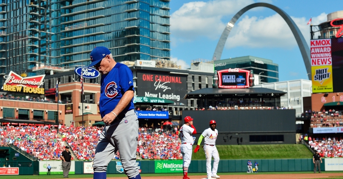 Prior to a press conference involving Chicago Cubs manager Joe Maddon, a videographer collapsed at Busch Stadium. (Credit: Jeff Curry-USA TODAY Sports)