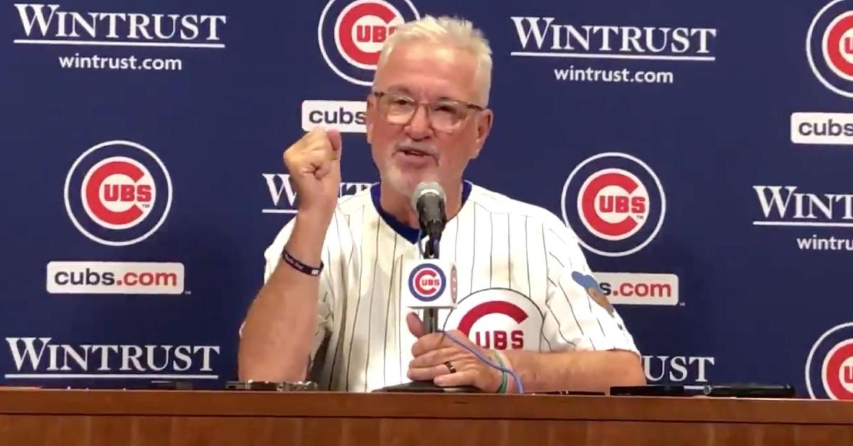 Joe Maddon thanked the unknown individual responsible for having the basket at the top of the Wrigley Field outfield wall installed.