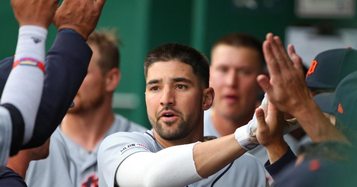 Right fielder Nicholas Castellanos said with a smile that he is "ready" to play for the Chicago Cubs. (Credit: Jay Biggerstaff-USA TODAY Sports)