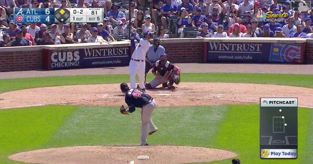 Anthony Rizzo hit a ground-rule double that hopped into the seats near shallow left field.