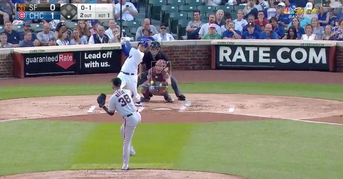 Chicago Cubs first baseman Anthony Rizzo skied a towering solo blast on Tuesday night.