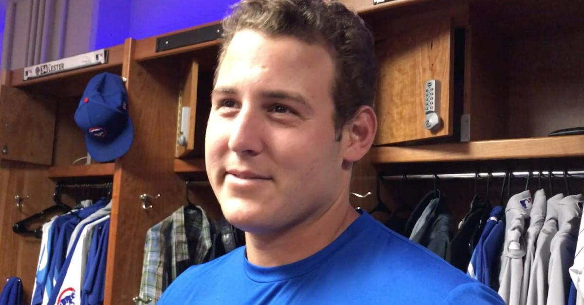 Anthony Rizzo talked with the media about the Cubs' usage of home jerseys as good-luck charms on the road.