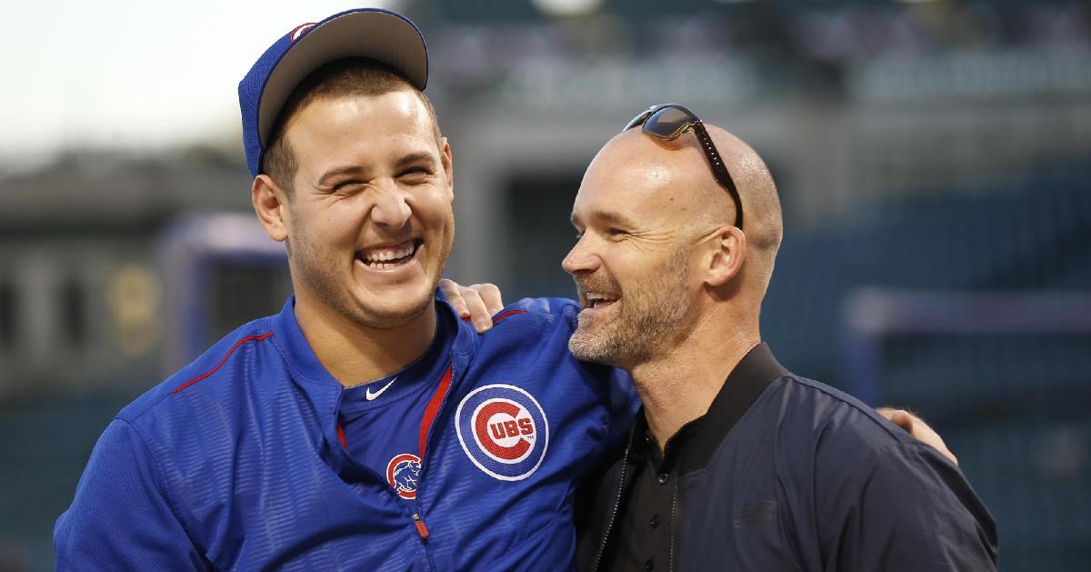 Former Chicago Cubs catcher David Ross implied that he would interested in taking on the role of the Cubs' new manager. (Credit: Jim Young-USA TODAY Sports)